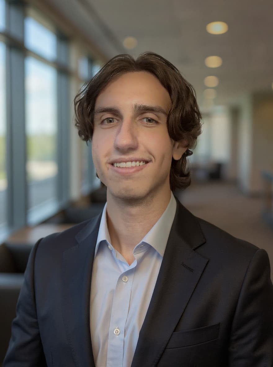 Generated headshot with an office background